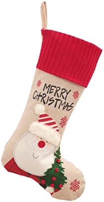 Божиќно порибување Големи Божиќни чорапи Персонализирана торба за подароци за чорапи за деца/возрасни 18 “тематски Дедо Мраз, снежен човек