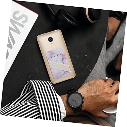 WOONEKY 2PCS картички лесни телефонски ќелички џебови во боја смартфон Двоен слој на лепенка леплива двојна кутија куќишта на модерни стилски стилски креативни држачи ?