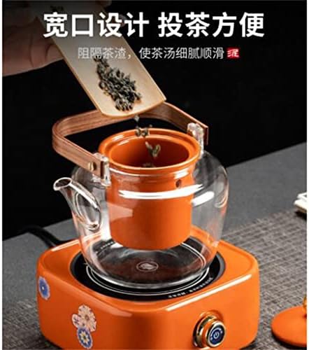 Дебел керамички грејач на чај за чај Микрокристален панел стаклена рачка со сад за отпорност на висока температура (боја: а, големина