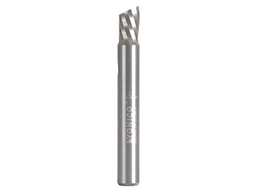 Yonico Solid Carbide Single Flute Downcut End Mill Router Bits CNC Spiral O FLUTE 1/4-инчен дијаметар 1/4-инчен Shank 32015-SC