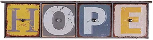 PIBM Стилски полица за едноставност Полнен wallид Полици со лебдечки решетки, железо уметнички фиоки за букви, 4 стилови, б, 19,5х17.5x65cm