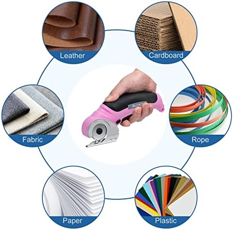 Безжичен картонски секач, секач за електрична ткаенина Vloxo со безбедносно заклучување 4.2V Електрични ножици со повеќе алатки за сечење, електричен
