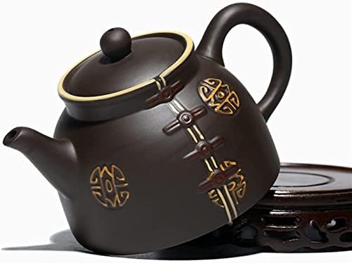 Чајник креативен ретро чајник црн рачно изработен виолетова глина песок тенџере автентичен чај Зиша сет чајници