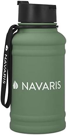 Шише со вода од не'рѓосувачки челик Наварис - 44oz Големи метални спортови, кампување, салата за пиење за вода, течност, пијалоци