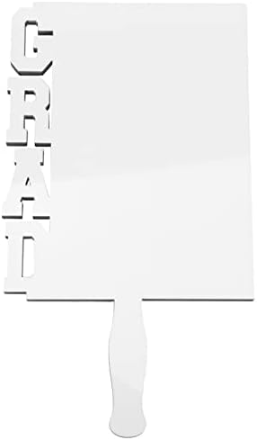 Стобак биро за декор, празна фото -рамка DIY Сублимација Дипломирање празнини на слика Рамка Десктоп, празна рамка за слика со рачка, бела, 6.96x3.93x0.20inch рачен вентилатор