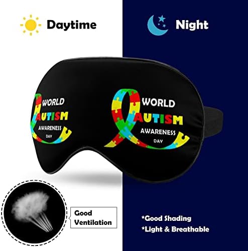 Светски свесност за аутизам Денот на спиењето за спиење маски за затемнување на окото со прилагодлива еластична лента ноќно слепило
