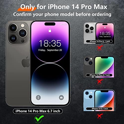 Red2Fire за Iphone 14 Pro Max Случај, со 3 Парчиња [Заштитник На Екранот Од Калено Стакло+Заштитник На Објективот На Камерата][Заштита