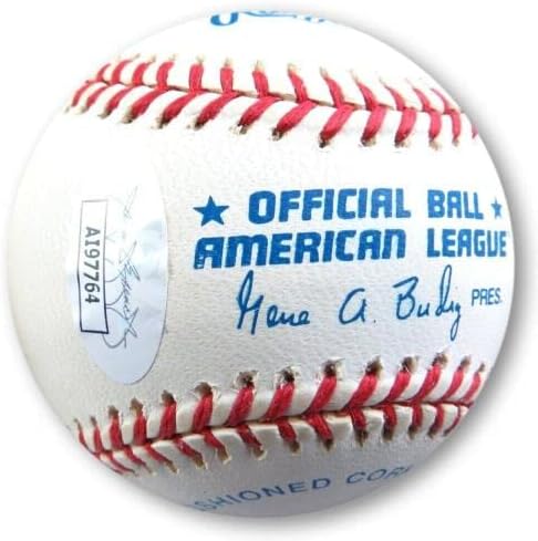 Дон Ларсен потпиша автограм Бејзбол Јанки „ПГ 10-8-56“ испишано JSA AI97765-Автограмски бејзбол
