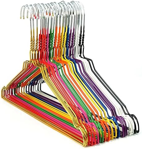 HangerWorld 20 мешана облога во боја 16 -инчен метална жица 13 мерачи панталони бар палто облеки за облека за облека