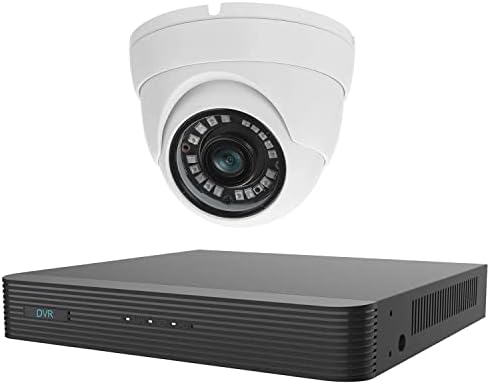 2MP 1080P 180 ° Панорамски ултра широк агол на гледање Fisheye Eyeball Dome HD Outdoor Security TVI камера, пакет со 5MP 8 канал Lite DVR, дигитален