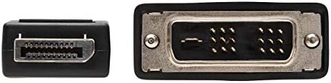 Tripp Lite Safe-It Displayport на DVI кабел, DP до DVI-D Адаптер за единечна врска, 6 стапки / 1,8 метри, гаранција на производителот