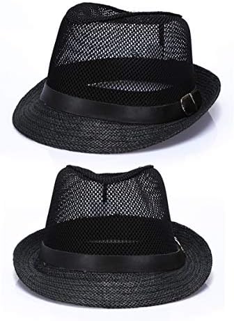 Elonglin Panama Unisex Summer Fedora Trilby Lenen Mesh Sun Hats Safari Classic