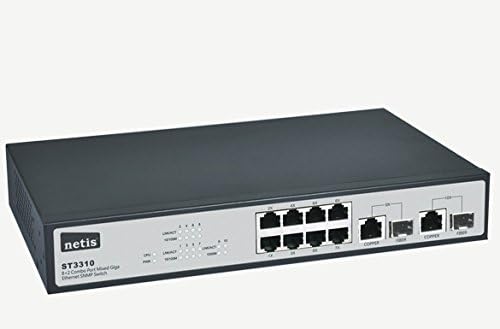 Netis 8fe+2 Combo-Port Gigabit Ethernet SNMP Switch, капацитет за преклопување на ткаенини од 5,6 Gbps