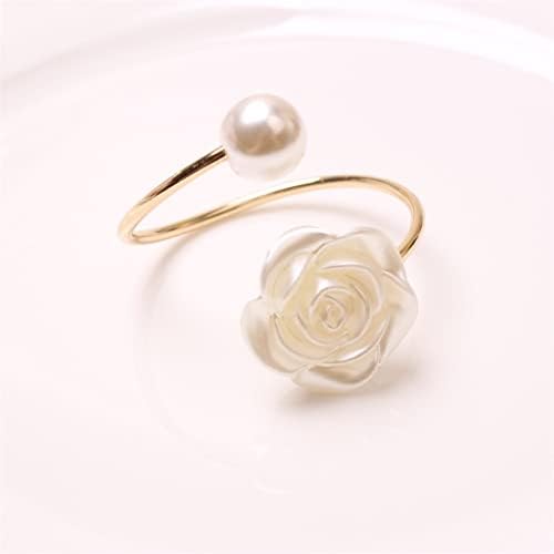 N/A 10 парчиња свадбена бисерна салфетка, роза креативна тркалезна бисер прстен модел со соба хотел ткиво прстен
