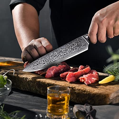 [8-инчи] Нож за готвачи Фантак професионалец Дамаск готвач нож Висок јаглерод Ултра Шарп VG-10 Дамаск не'рѓосувачки челик 67