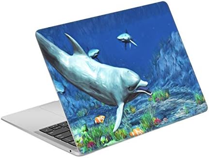 Дизајн на глава за глава официјално лиценциран Simone Gatterwe Подводни делфини Винил налепница на кожата на кожата, компатибилен со MacBook Air 13.3 A1932/A2179