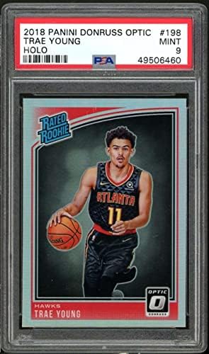 2018 Panini Donruss Trae Young 198 PSA 9 Mint Rateed Rookie Card