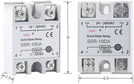 Solid Solid State Relay SSR 10DA 25DA 40DA DC CONTROL AC бела школка единечна фаза без пластично покритие 3-32V влез DC 24-380V