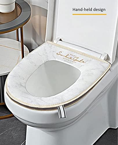 Капакот на седиштето на тоалетот Chzj Duoduo со патент, стандардниот капак на тоалетот за печење со рачка, мека задебела топла