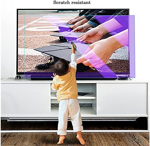 Заштитник на ТВ -екранот со мат анти -сјај - Анти -сино светло филтер за гребење за 32-75INCH 4K Ultra HD LED паметен телевизор /