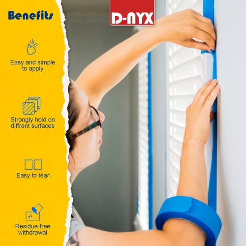 Стручна лента за професионални сликари D-NYX 3 произведува остри линии | Лента за сини маскирање ленти со остатоци од мулти-површина