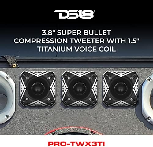 DS18 PRO-TWX3TI 3.8 Супер Куршум Компресија Високотонец со 1.5 Титаниум Глас Серпентина 4 Ом 500 Вати 108 dB Исклучително Гласно