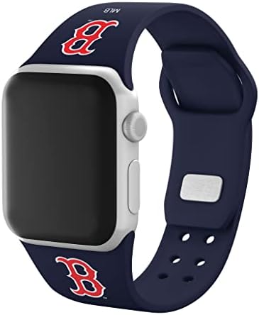 Игра Време Бостон Ред Сокс Силиконски Спорт Часовник Бенд Компатибилен Со Apple Watch