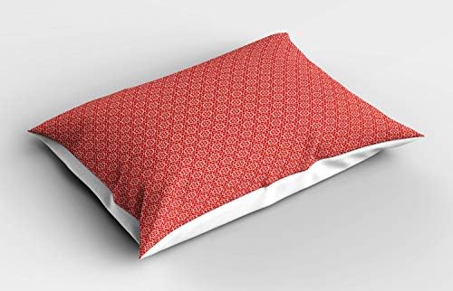 Амбезон решетката перница срам, сложена и геометриска илустрација на украси со апстрактни цветни мотиви, декоративна стандардна големина печатена
