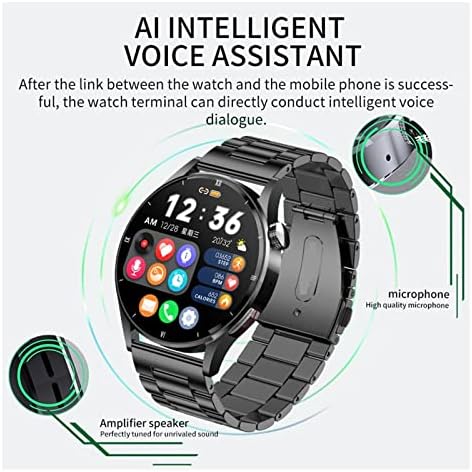 VPSN Батерија Со Голем Капацитет Часовник За Мажи Паметен Часовник ПАМЕТЕН Часовник HD Екран Bluetooth Часовник За Повици