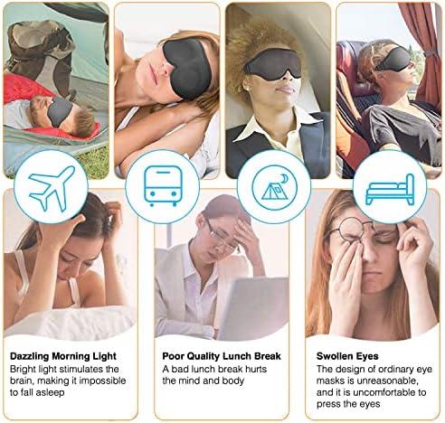 Спиење маска за очи за жени, 3Д контурирана чаша маска за спиење и слепило, дизајн на затемнување, персонализирана маска за спиење Смешна маска за очи