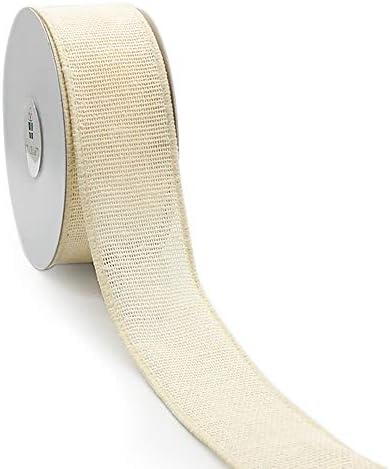 CT Craft LLC Canvas Wired Ribbon за завиткување на подароци, домашно украсување, украсување DIY и занаети, 1,5 инчи x 10 јарди