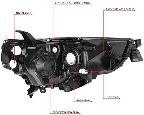 ДНК МОТОРИНГ ХЛ-О-Т4РУН14-БК-КЛ1 Фабрички Стил Проектор Фарови Сет Замена, Црна
