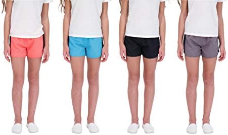 Задни Деца Девојки 4-Спакувајте Атлетски И Трчање Шорцеви За Активна Облека