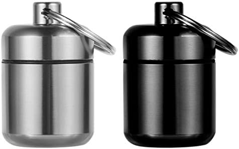 2 парчиња алуминиумска легура пилула за тастатури за тастатури мини патувања преносни пилули кутија водоотпорен лек за лекови за шишиња