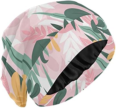 Семено работно капаче за спиење капа за капаци од гравчиња разнобојни лисја цветни цвеќиња розови за жени коса глава за глава ноќно обвивка