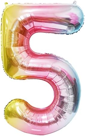 40in Виножито градиент број на бои со фолија балон роденденски празник за одмор