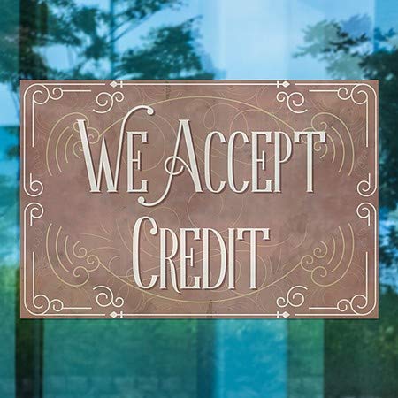 CGSignLab | Ние прифаќаме кредитна -викторијанска картичка прозорец за лепење | 30 x20