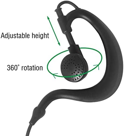 Слушалки за слушалки на Kanmit за Motorola Walkie Talkie Radio CLS1110 CLS1410 BPR40 CP100 CP185 CP200 CP200D RDM2070D со PU G форма пролетна жица со уво-кука и PTT Mic