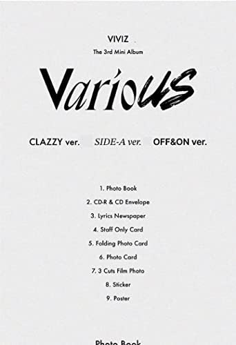 Viviz разни 3 -ти мини албум Photobook Clazzy верзија CD+60P Photobook+1ea Strikes весник+1P персонал само картичка+1p преклопување