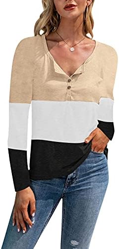 Витонг Женски Блузи И Блузи, Модни Џемпери Со Долги Ракави Копчиња За Блокирање Во Боја Обични Лабави Блузи