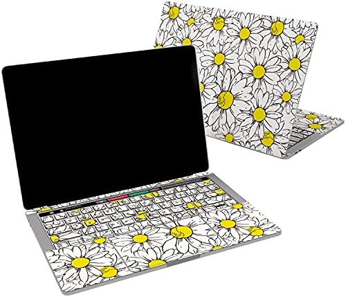 Cavka vinyl Decal Skin компатибилна за MacBook Pro 16 M1 Pro 14 2021 Air 13 M2 2022 Retina 2015 Mac 11 Mac 12 Daisy Cute Print Laptop