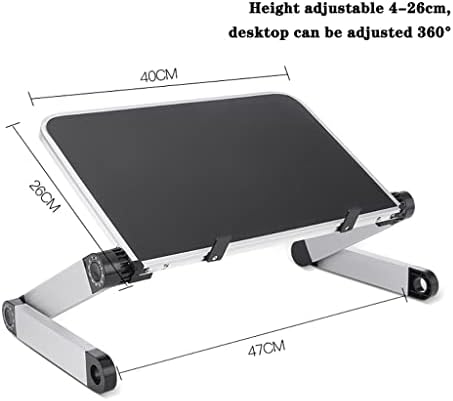 N/A прилагодлива лаптоп биро штанд преносен алуминиум ергономски за ТВ кревет софа компјутер лаптоп табела стол