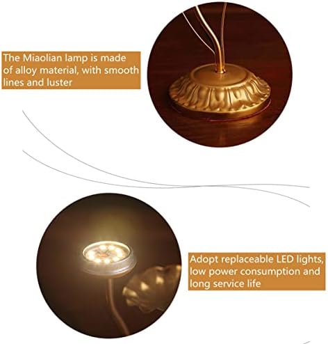 Yunle убаво креативно кристално стакло лотос ламба, шарен LED Lotus Budda Предна ламба со легура лотос лисја декорација за будистички материјали