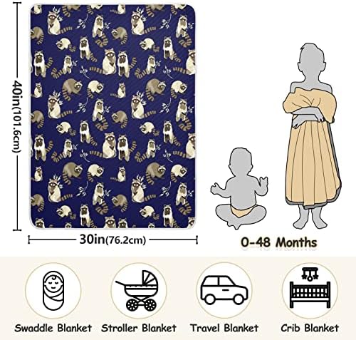 Swaddle Flade Raccoon Симпатично меки beверски шумски животни [调色] памучно ќебе за новороденчиња, примање ќебе, лесен мек за тресење за креветчето, шетач, расадник ќебиња, 30х40