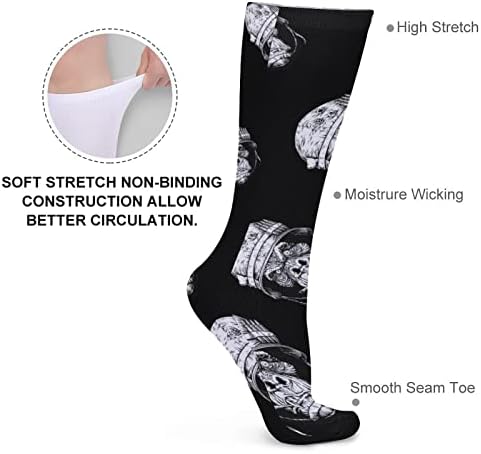 Плевел Горила Војник Дебели Чорапи Новина Смешно Печатење Графички Обични Топли Чорапи Од Средна Цевка За Зима