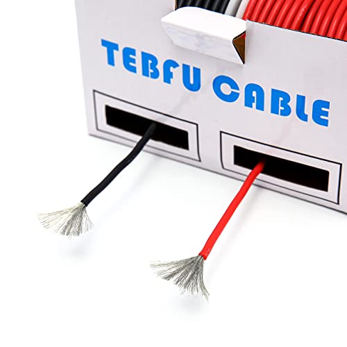Кабел Tebfu 18 мерач силиконски електричен жица заглавена залепена бакарна жица комплет црна и црвена секоја 100 метри