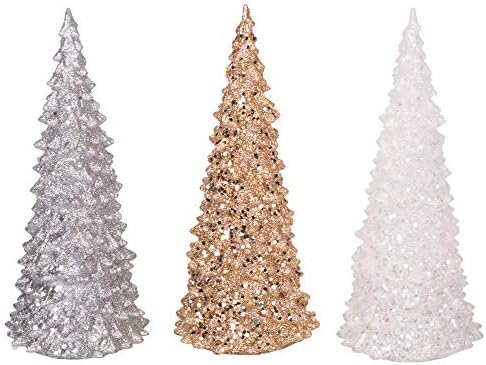 Transpac Imports, Inc. Осветли металик сјај на дрвја 10 x 4 акрилни Божиќни празници на 3 акрини од 3