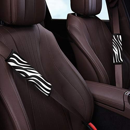 Fuibeng Класичен автомобилски безбедносен појас влошки за животни Зебра печати 2 пакувања меки безбедносни ремени ленти за рамо
