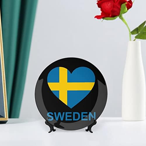 Љубов Шведска Керамичка Коска Кина Декоративни Плочи Со Штанд Виси Орнаменти Вечера Плочи