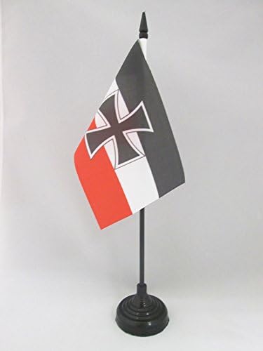 Аз знаме германско Jackек табела знаме 4 '' x 6 '' - Армија на германско биро знаме 15 x 10 см - црна пластична стап и база
